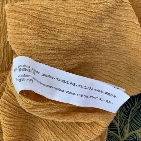 Zara Top Small Mustard Yellow Crewneck Long Sleeve Fall Streetwear - Picture 6 of 7